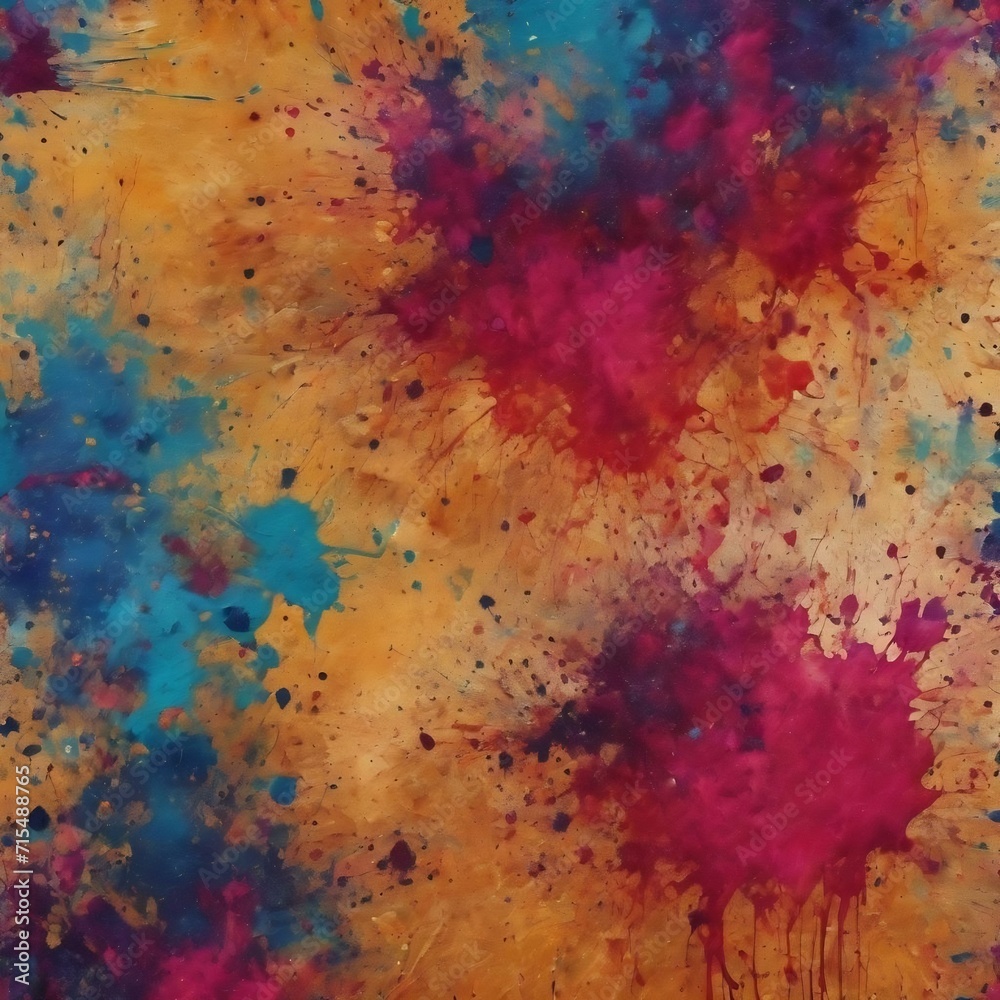 Grunge style canvas texture background with splats and stains