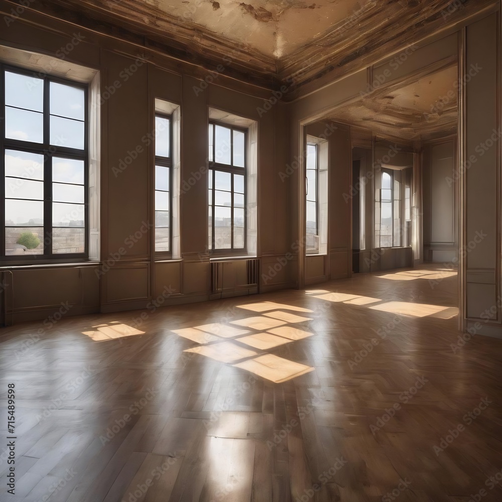 Obraz premium Empty room with windows