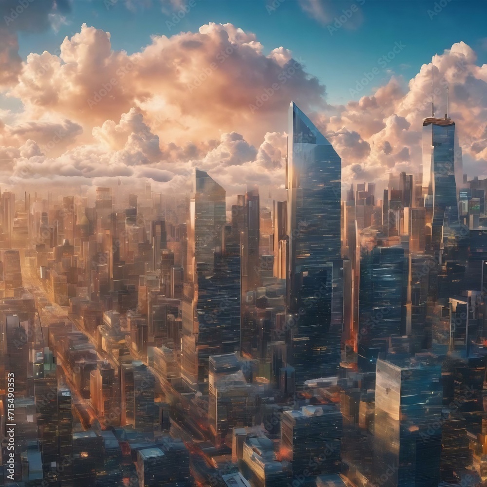 Obraz premium Cloud computing banner background for smart city