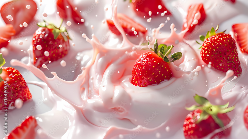 Yoghurt cream with strawberries Yoghurt cream with strawberries