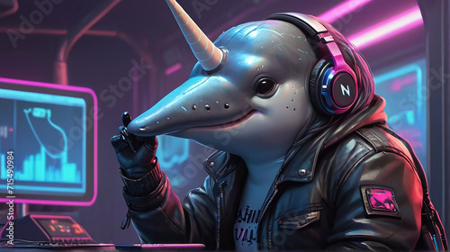 Narwhal Cyber Synth-Fueled Chill by Alex Petruk AI GENERATED