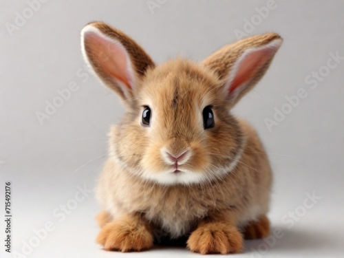 Cute little rabbit isolated on white background 