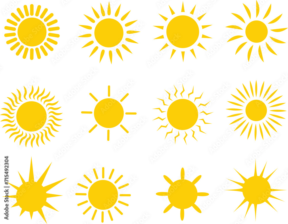 set of vector sun. suitable for decorations. eps file set of vector sun. suitable for decorations. eps file