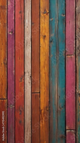 Colorful wooden plank