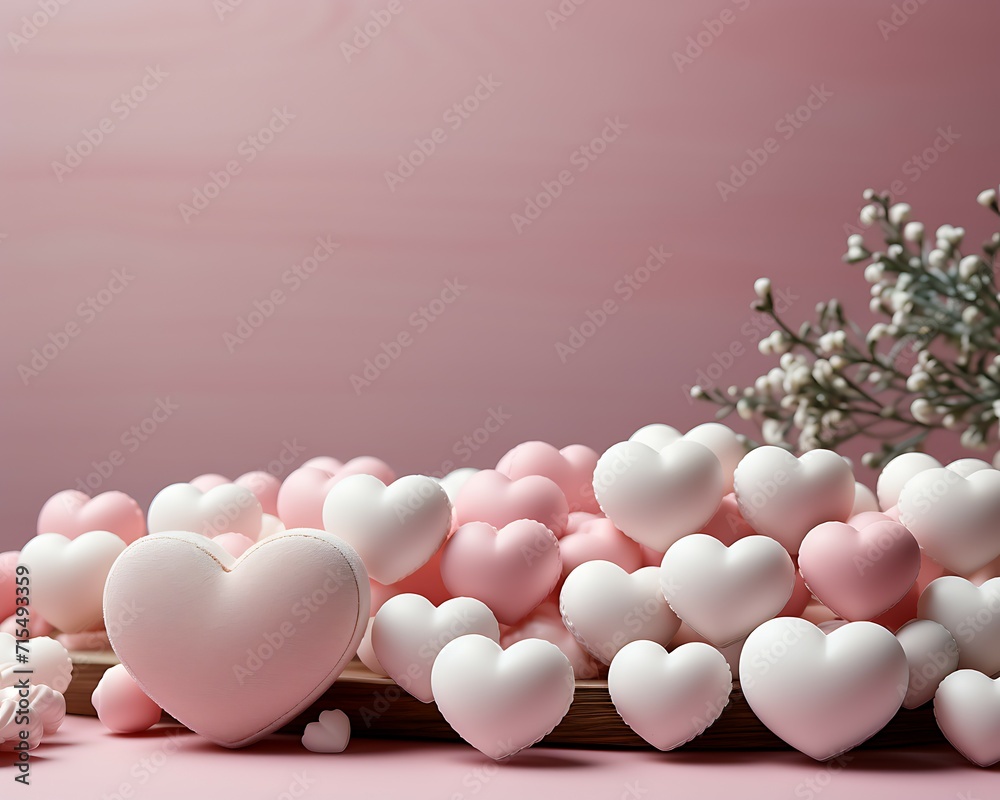 valentine day background with 3d heart 