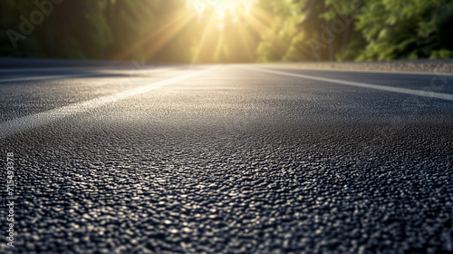 Freshly paved asphalt road