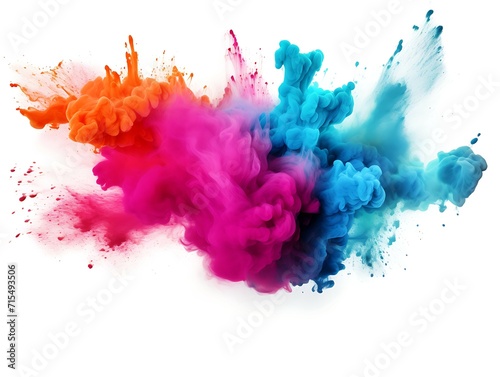 Splash powder colorful and dust isolated white background AI Image Generative © Anditya