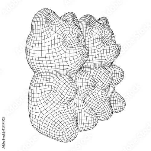 Gummy bear. Jelly fruit candy