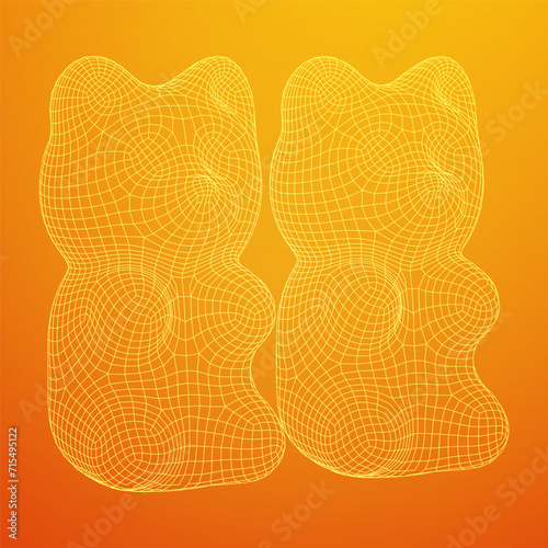 Gummy bear. Jelly fruit candy
