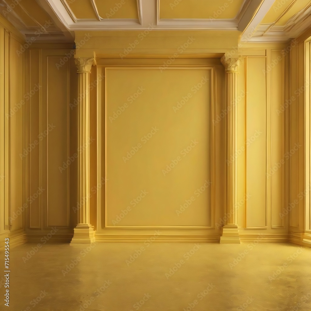 Abstract luxury clear yellow wall well use as backdrop,background and layout.