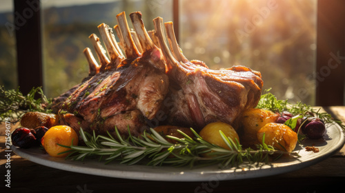 rack of lamb with thyme, easter dinner photo