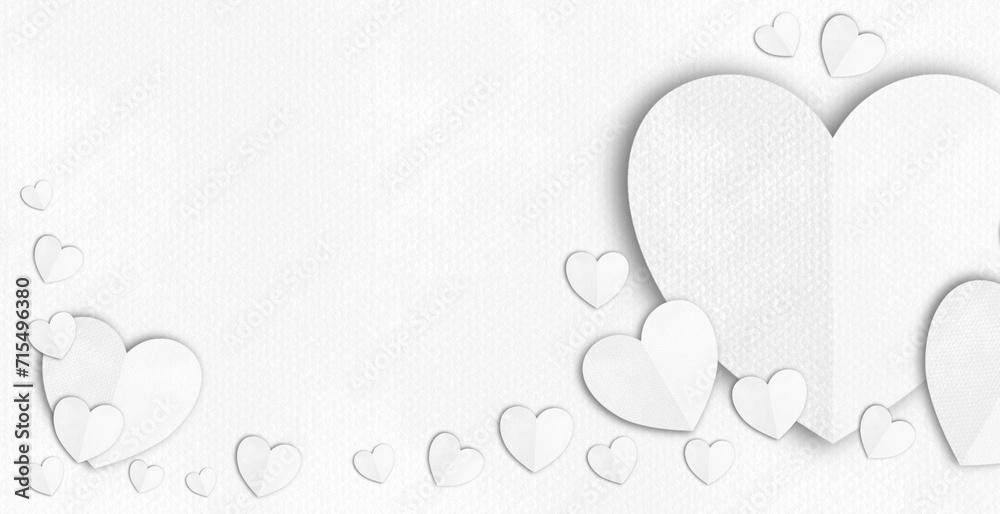 Obraz premium White heart with art paper background