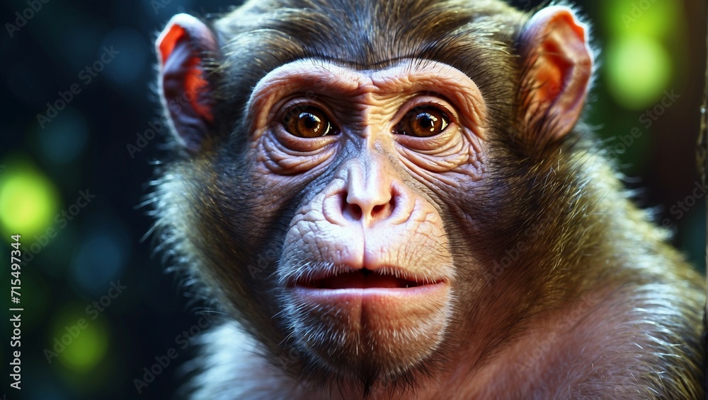 A close-up portrait of an adorable monkey A close-up portrait of an adorable monkey