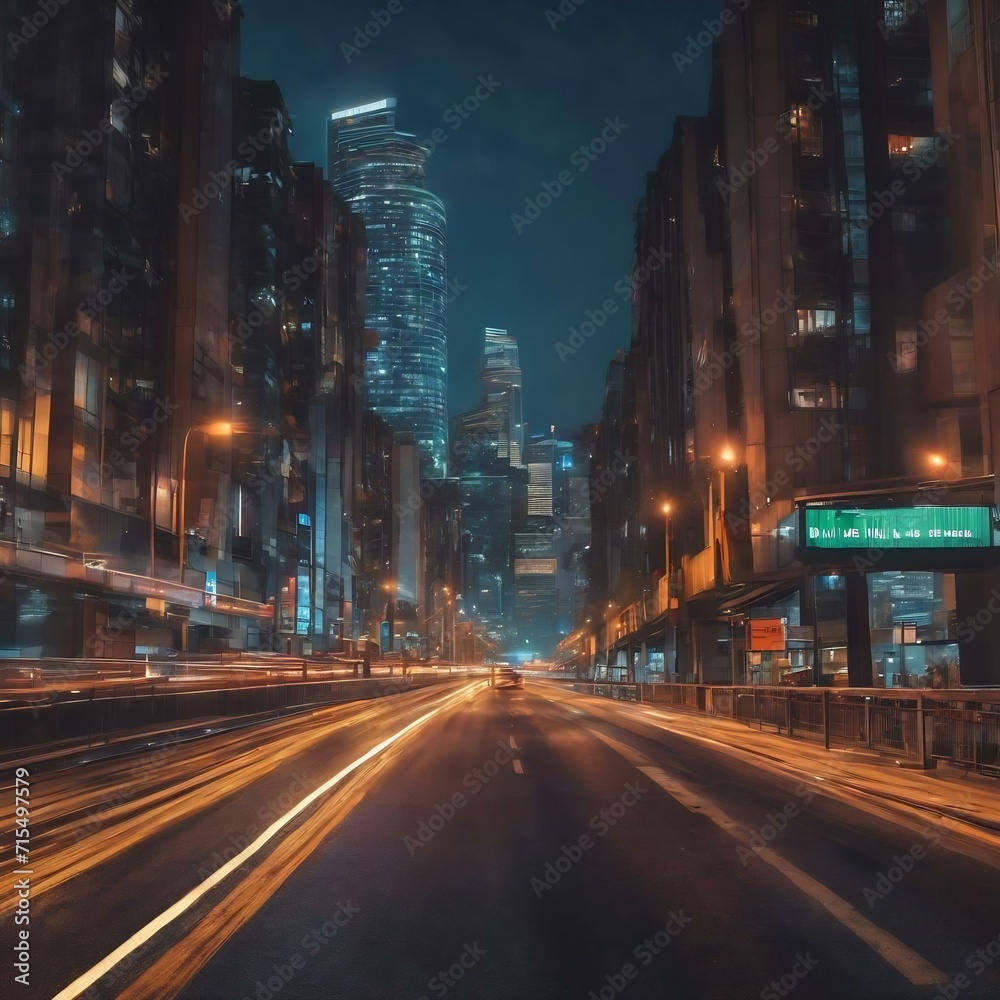Motion speed effect with city night