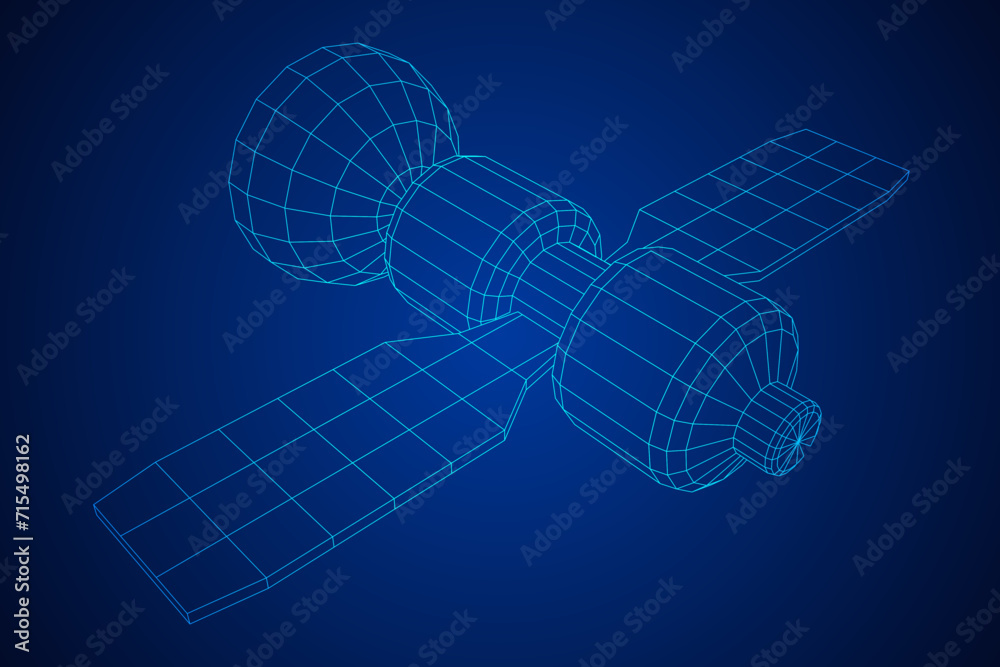 Obraz premium Space station communications satellite.