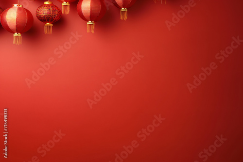 chinese new year lantern ornamen background Generative AI photo