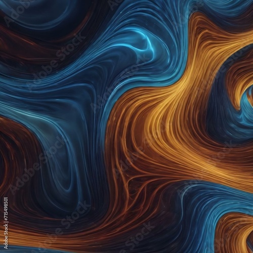 Abstract blue fractal wave technology background