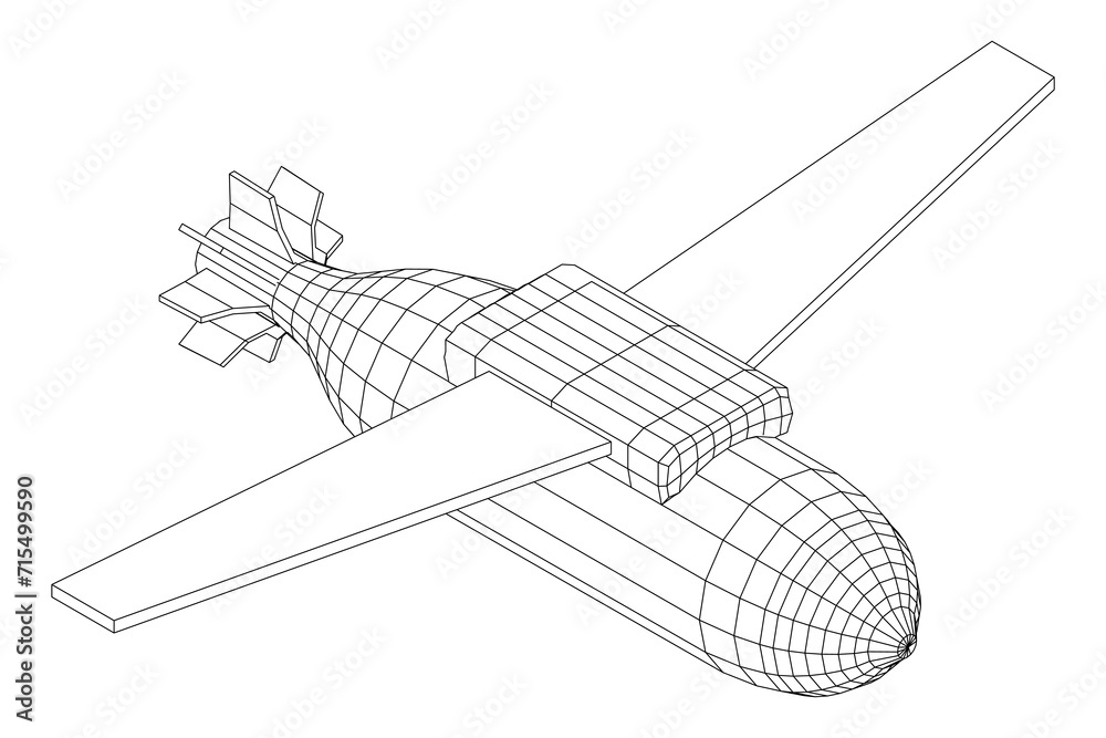 Aerial Weapon Guided Smart Bomb with Wings Aerial Weapon Guided Smart Bomb with Wings