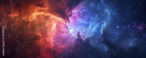 A vibrant nebula glows amidst dust and gas lit by the radiant energy of a bright central star in the vast cosmos.