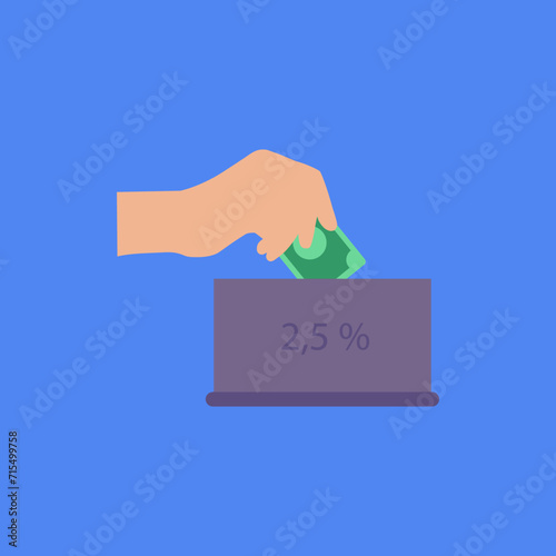 hand holding money for alms