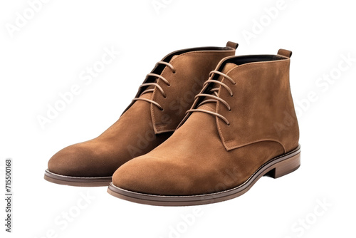 Almas Coffee Suede Boots Isolated On Transparent Background