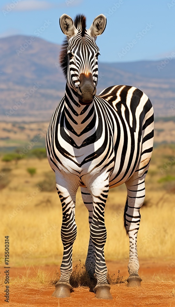 Obraz premium zebra close-up, vertical image as wallpaper for a smartphone