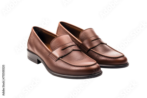 Almasd Textured Coffee Loafers Isolated On Transparent Background