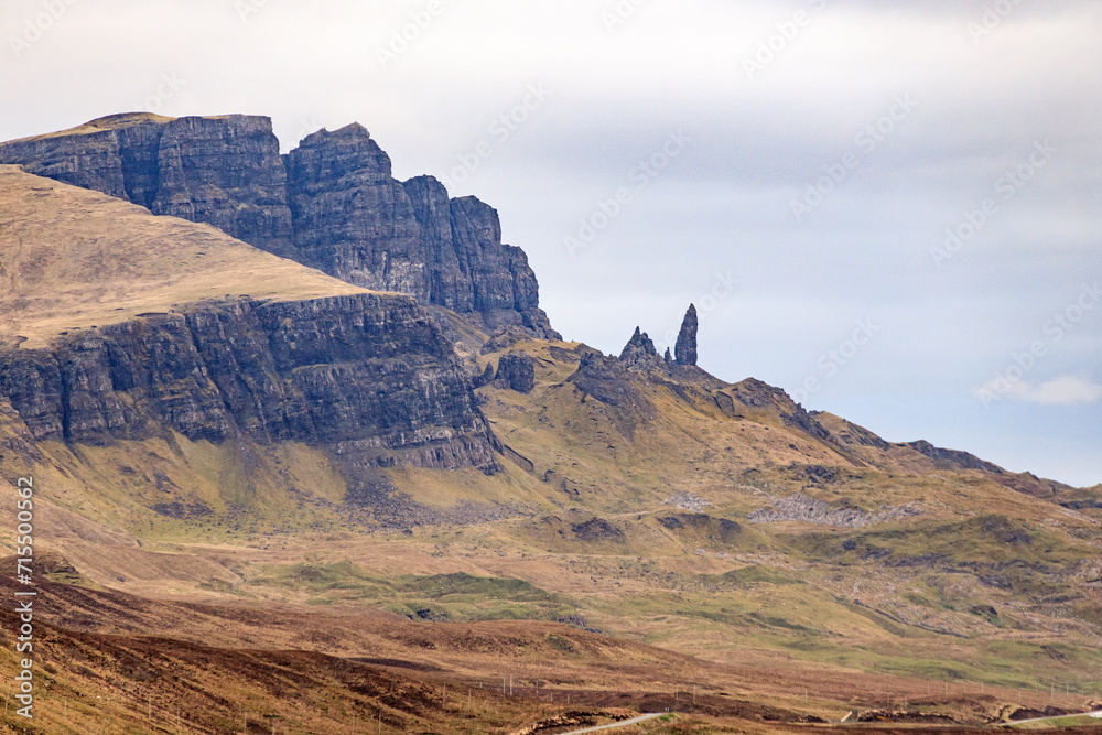 Majestic View of the Old Man of Storr Amidst Rugged Terrain