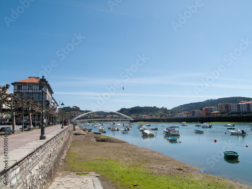 Paseo por la desmbocadura del río Butrón en Plentzia, Bizkaia, País Vasco photo