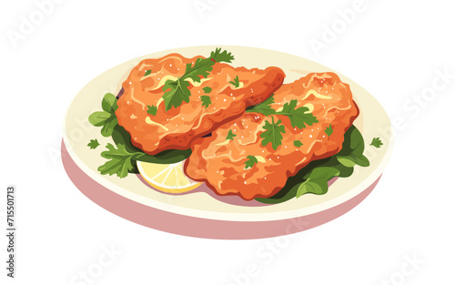 schnitzel vector flat minimalistic isolated illustration