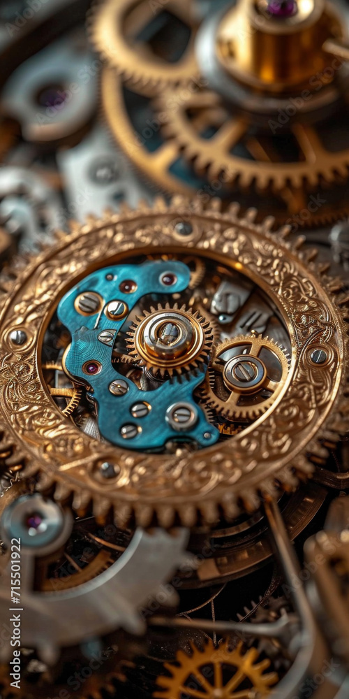 Nahaufnahme von Zahnrädern an einer alten Uhr Nahaufnahme von Zahnrädern an einer alten Uhr