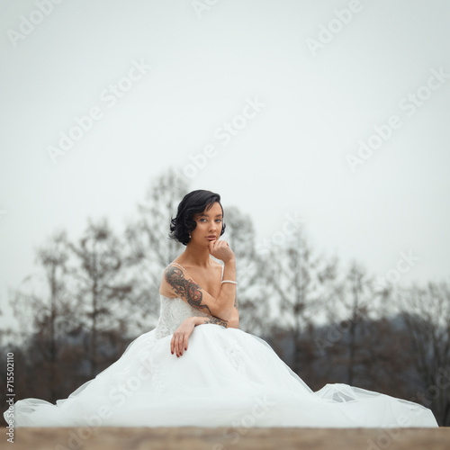 bride in white dress