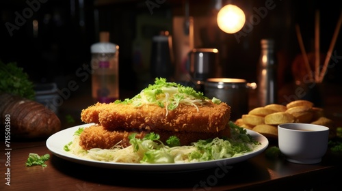 Photo a piece of fish fried in batter UHD wallpaper