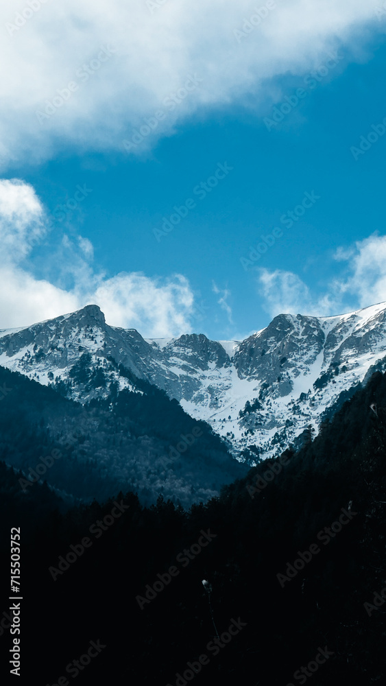 snow covered mountains