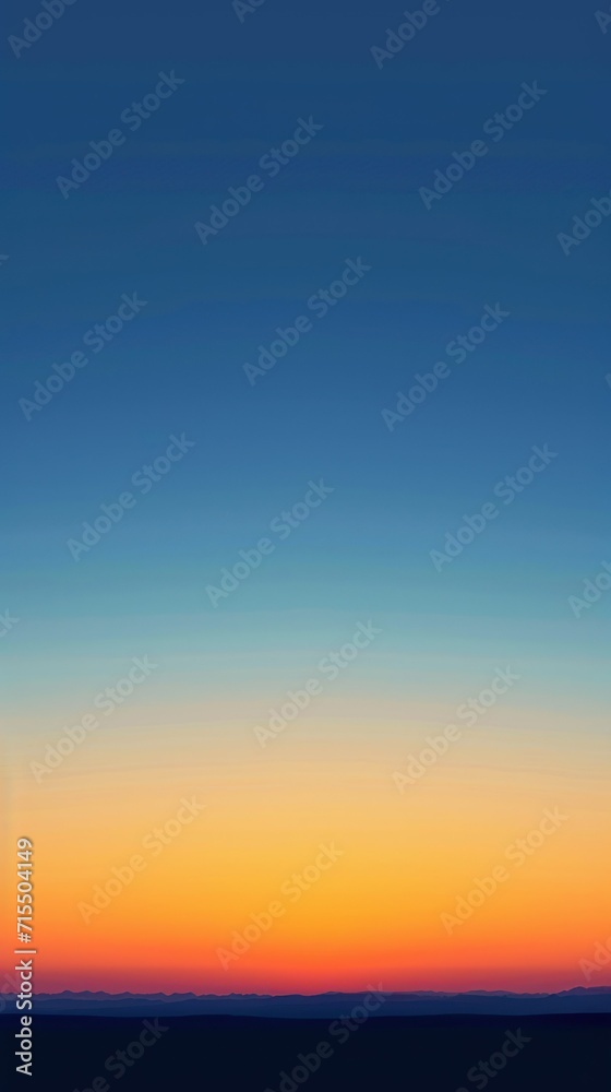 painted vertical landscape with acrylic, dark blue sky and sunset in a minimalist style. concept art, drawn, landscape, sea