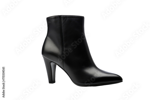 Lady Black Boot Isolated On Transparent Background