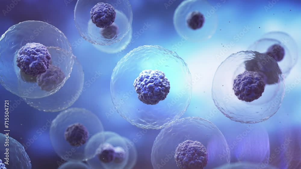 Human cell or Embryonic stem cell microscope background.