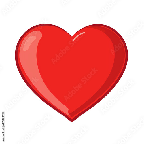 A glossy red heart illustration, often associated with love, Valentine's Day, and romantic concepts isolated on transparent background