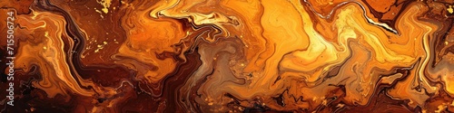 Abstract background with patterns of liquid marble in shades of orange