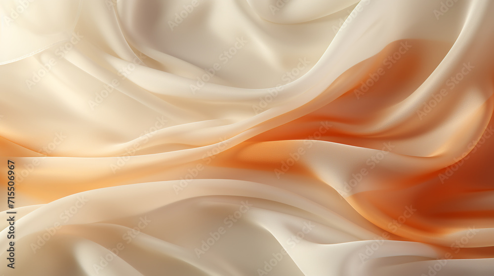 Beige cream silk satin. Draped fabric. Light pale brown luxury background with space for design. Beige cream silk satin. Draped fabric. Light pale brown luxury background with space for design.
