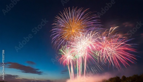 colorful fireworks light on the sky