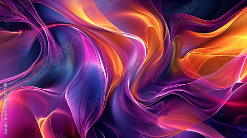 A colorful abstract background that with waves resembles liquid ribbons.