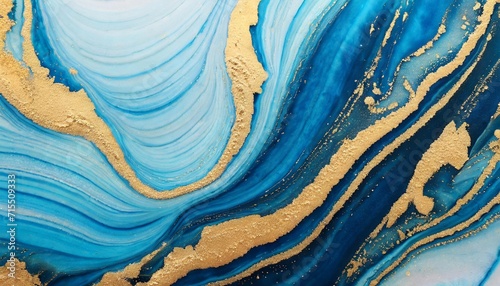 abstract marble marbled ink painted painting texture luxury background banner blue waves swirls gold painted splashes
