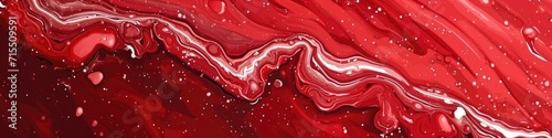 Abstract background with patterns of liquid marble in shades of red