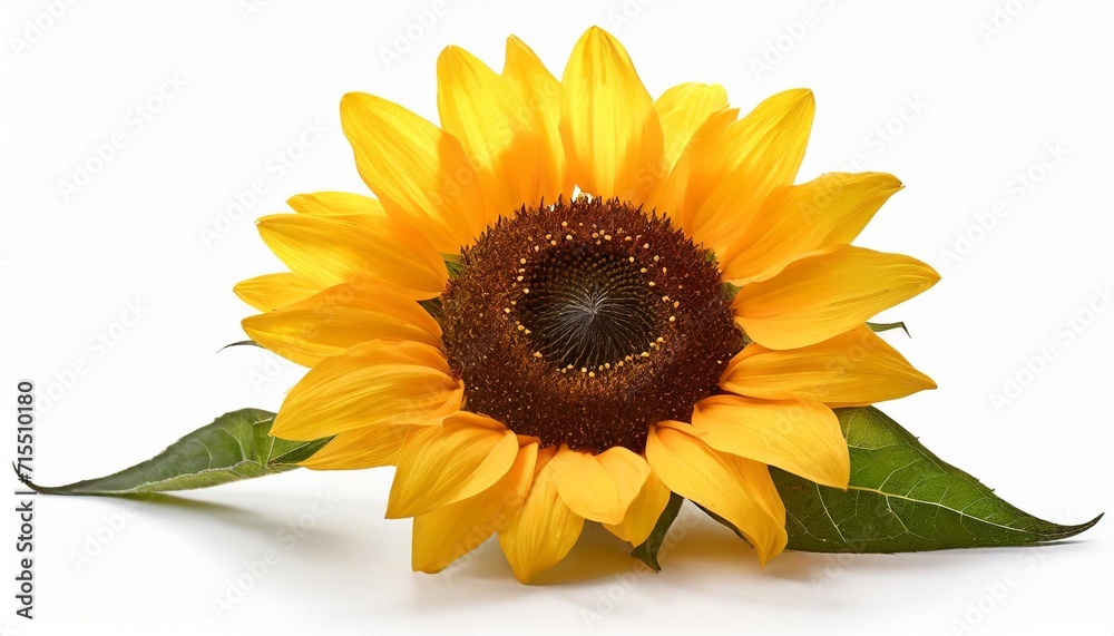 Fototapeta premium wonderful sunflower helianthus annuus asteraceae isolated on white background