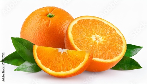 orange isolate orange fruit with slice on white background whole orange fruit with slice full depth of field