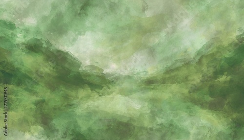 sage waters abstract green watercolor art background with grunge touch