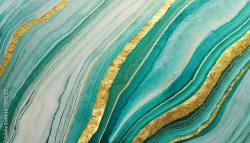 abstract marble background white turquoise green marble texture with gold veins abstract luxury background for wallpaper banner invitation website drawing in watercolor style photo