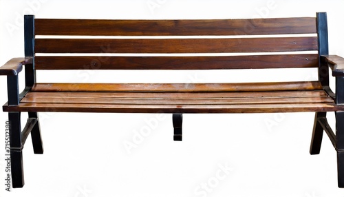 long wooden chair isolated with clipping path photo
