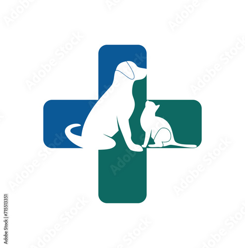 Pet clinic emblem. Domestic animal veterinary clinic,